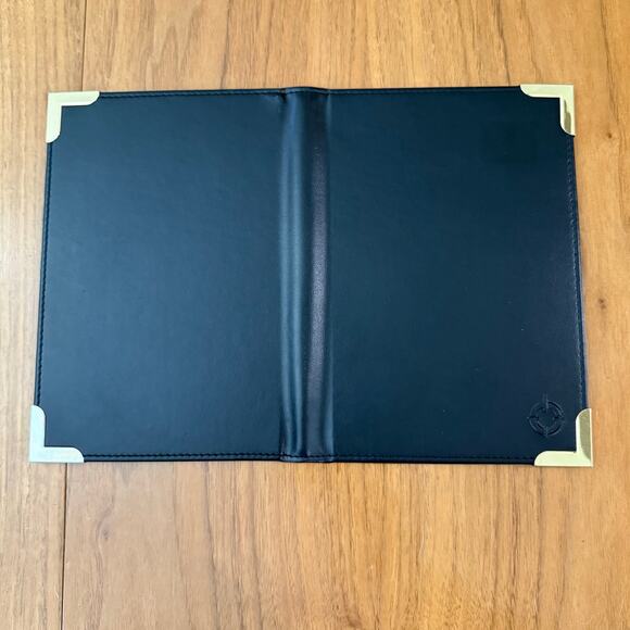 Vintage Franklin Covey Small Padfolio Brass Corners Black Planner 9 x 6.5 in - Picture 4 of 15